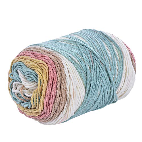 Souarts Multicolor Baumwollgarn Hand Stricken Häkeln Knitting Garn Strickgarn Häkelgarn Handstrickgarn Bunte Wolle DIY (blau weiss) von Souarts