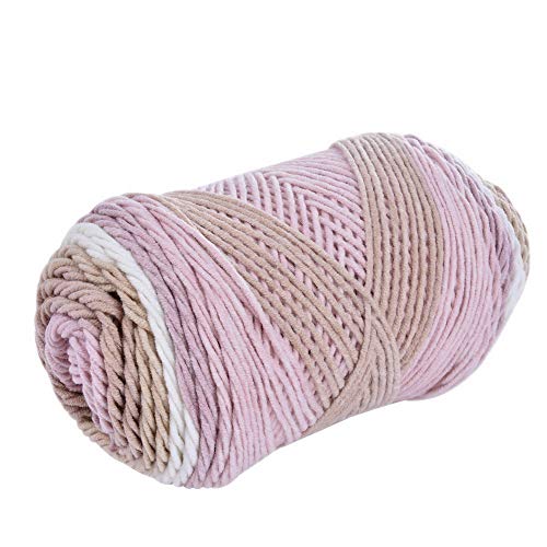 Souarts Multicolor Baumwollgarn Hand Stricken Häkeln Knitting Garn Strickgarn Häkelgarn Handstrickgarn Bunte Wolle DIY (rosa braun) von Souarts