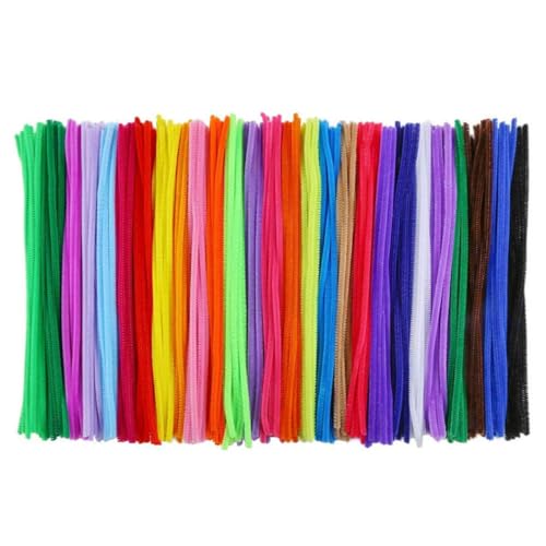 Chenille Stiele Pfeifenreiniger farbenfrohe Sticks DIY Bastelwerk machen Werkzeugpfeife für Kinder Kinder 100pcs, für Reiniger von SouiWuzi