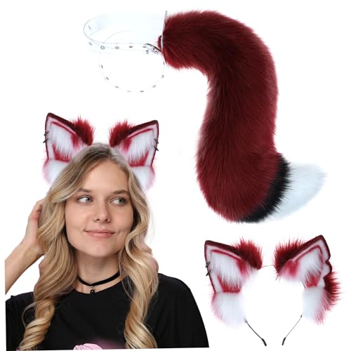 SouiWuzi Fox Kostüm Wolf Ohren und Heck Plüschstoff Wein rot mit eingebauten Skelett Cosplay Heade Fox Kostüm Stall Fuchs Ohren und Schwanzset, Fuchsohren und Schwanzset SouiWuzi Fox Kostüm Wolf Ohren und Heck Plüschstoff Wein rot mit eingebauten Skelett Cosplay Heade Fox Kostüm Stall Fuchs Ohren und Schwanzset, Fuchsohren und Schwanzset von SouiWuzi