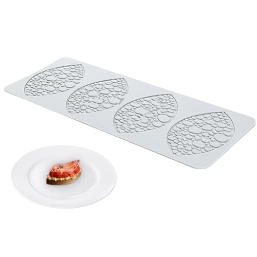 Spitze Silikonform 4 Hohlraumblattform Tuille Formen DIY Nicht-Stick-Spitzenform Flexible Lebensmittelqualität wiederverwendbares hitzebeständige Silikonformen für Fondantschokolade, Schokoladenforme von SouiWuzi