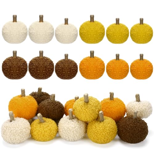 Soulchen 12 Stück kleine Kunst-Teddy-Plüsch-Kürbisse, Plüschstoff, Kürbisse, kleine flauschige Herbstdekoration für Herbst, Tischdekoration, Bauernhaus, Halloween, Erntedankfest, Kamindekoration Soulchen 12 Stück kleine Kunst-Teddy-Plüsch-Kürbisse, Plüschstoff, Kürbisse, kleine flauschige Herbstdekoration für Herbst, Tischdekoration, Bauernhaus, Halloween, Erntedankfest, Kamindekoration von Soulchen
