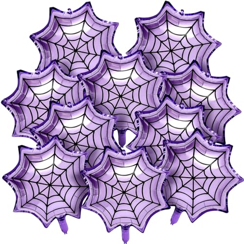 Soulchen 63,5 cm 12 Stück Mittwoch Geburtstag Party Ballon Halloween Cartoon Charaktere Motto Party Dekor Folie Große Spinnennetze Ballons für Cartoon Halloween Thema Geburtstag Dekorationen (lila) von Soulchen