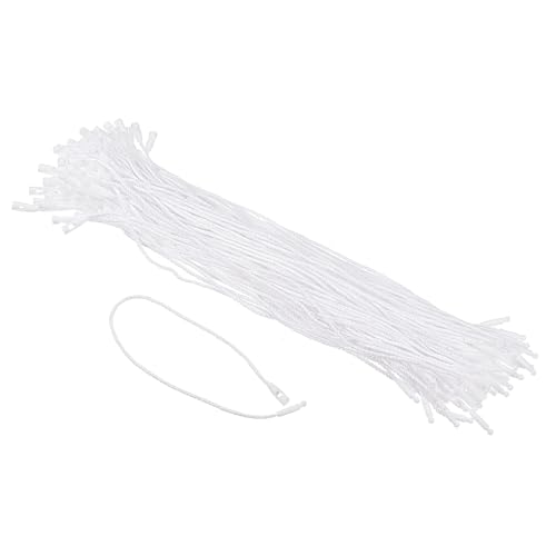 Soulnioi 100 Stück Baumwoll-Hängeetiketten mit Rundschloss, 20 cm Etikettenverschlüsse für Kleidung, Preisetiketten, DIY-Einzelhandelsschilder (weiß) von Soulnioi