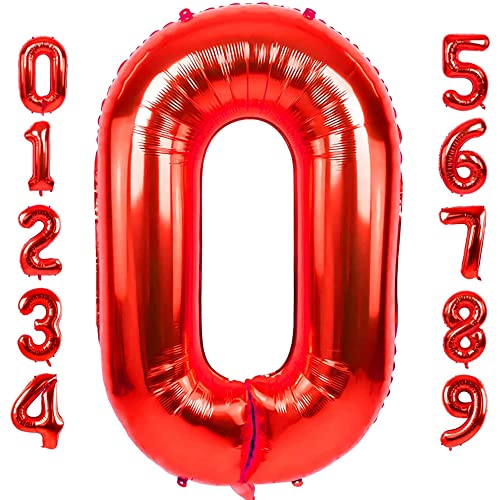 Presentory | Geburtstagsdeko Mädchen, Happy Birthday Ballon in Rot, Geburtstagsgirlande, Happy Birthday Girlande, Deko Geburtstag Prinzessin (Zahl 0) von Soulstice