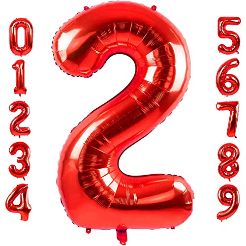Presentory | Geburtstagsdeko Mädchen, Happy Birthday Ballon in Rot, Geburtstagsgirlande, Happy Birthday Girlande, Deko Geburtstag Prinzessin (Zahl 2) von Soulstice