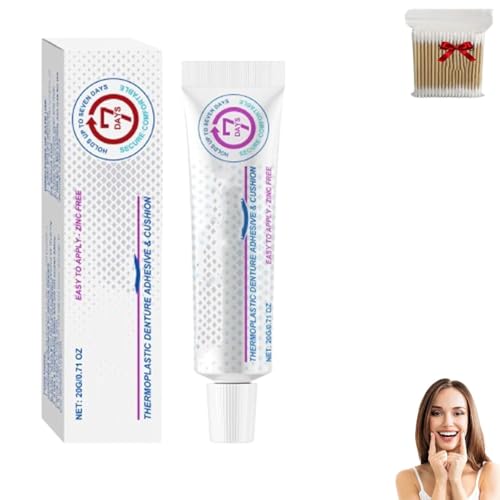 Adheza Dental Adhesive, Adheza Denture Fixative, Thermoplastic Denture Adhesive, Dentures Repair for Dental Super Glue for Teeth, Fors Daily Women Men Adults (1) von Soumiey