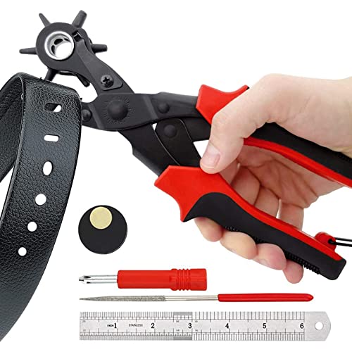 Soundzero Lochzange für Leder, Gürtellocher Zange Leder, Mit 6 Locher, Gürtel Locher Rund, Scharfe Revolverlochzange mit Hebelübersetzung, Für Gürtel, Karte, Uhrenarmbänder, Lederschuhe Perforierte Soundzero Lochzange für Leder, Gürtellocher Zange Leder, Mit 6 Locher, Gürtel Locher Rund, Scharfe Revolverlochzange mit Hebelübersetzung, Für Gürtel, Karte, Uhrenarmbänder, Lederschuhe Perforierte von SoundZero