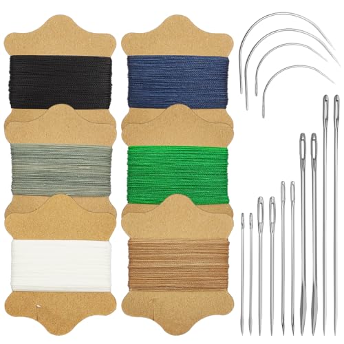 17-teiliges Ledernähset, SourceTon Polsternadel und Faden, 6 Farben, dickes Nähgarn für Stoff, Leder, DIY, Kleidung, Nähen 17-teiliges Ledernähset, SourceTon Polsternadel und Faden, 6 Farben, dickes Nähgarn für Stoff, Leder, DIY, Kleidung, Nähen von SourceTon