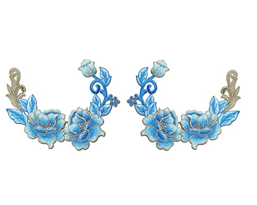 Sourcemall 1 Paar blaue Pfingstrosen-Patches, bestickte Blumenapplikationen für selbstgemachte Kleidung, Jacken, Jeans, Rucksäcke, Hüte, Kunsthandwerk, Nähen, 1 Paar blaue Pfingstrose Sourcemall 1 Paar blaue Pfingstrosen-Patches, bestickte Blumenapplikationen für selbstgemachte Kleidung, Jacken, Jeans, Rucksäcke, Hüte, Kunsthandwerk, Nähen, 1 Paar blaue Pfingstrose von Sourcemall