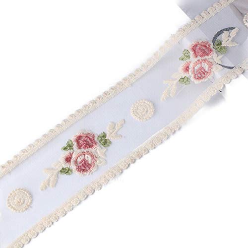 Spitzenbordüre, zartes Baumwoll-Stickband für Hochzeit/Brautdekoration, DIY Handwerk Nähen Heimdekoration, 9,1 m (beige) von Sourcemall