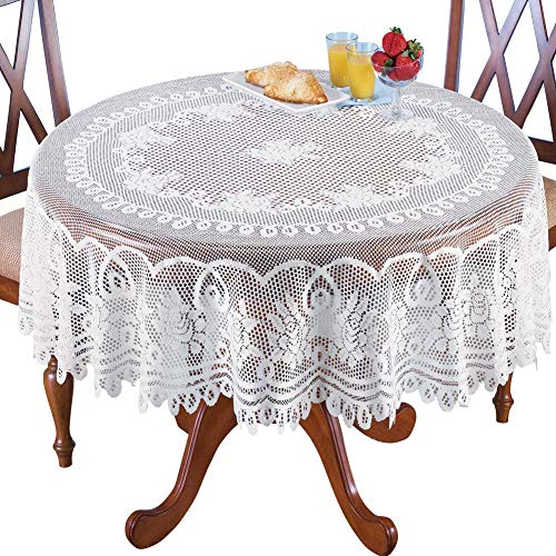 Sourcemall Tischdecke, Spitze, Blumenmuster, Weiß, Polyester, weiß, 178 cm Sourcemall Tischdecke, Spitze, Blumenmuster, Weiß, Polyester, weiß, 178 cm von Sourcemall