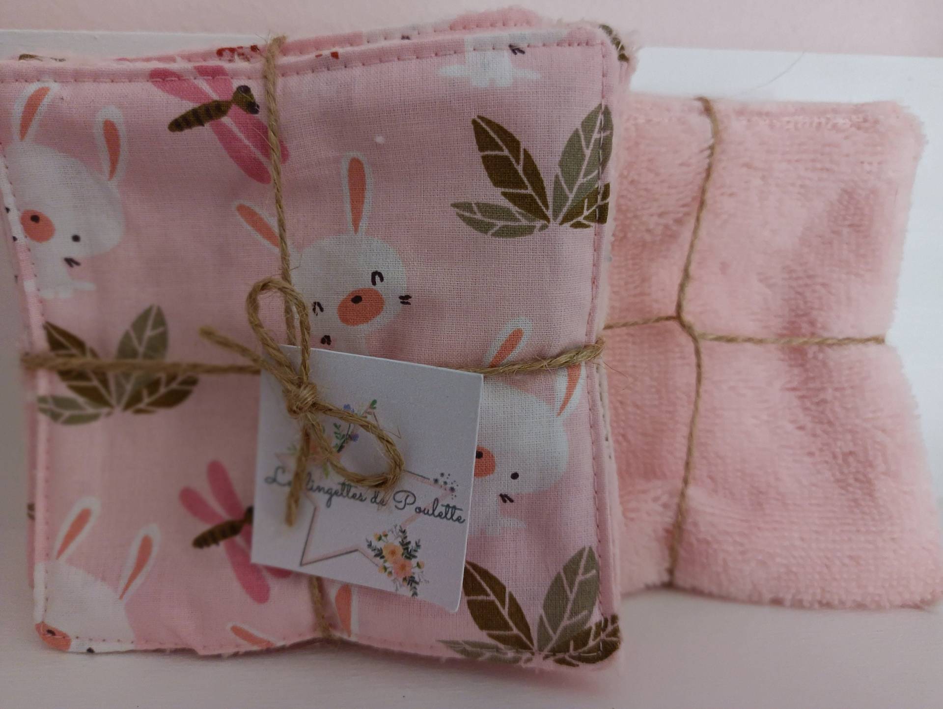 Babytücher Kaninchen Oder Rosa Babytücher Kaninchen Oder Rosa von Souricettecouture