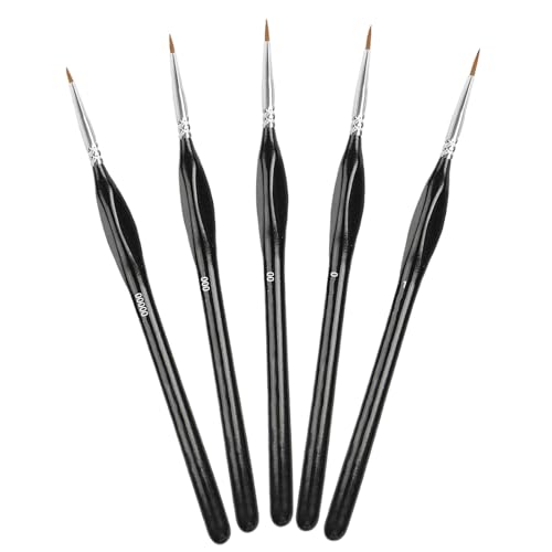 5 Stück Feine Detail Pinsel Set zum Malen, Kleine Miniaturen Pinsel für Acryl, Aquarell, Öl, Malen nach Zahlen Pinselset für Modellbau Fine Paint Brush, Pack of 5 5 Stück Feine Detail Pinsel Set zum Malen, Kleine Miniaturen Pinsel für Acryl, Aquarell, Öl, Malen nach Zahlen Pinselset für Modellbau Fine Paint Brush, Pack of 5 von Souruud