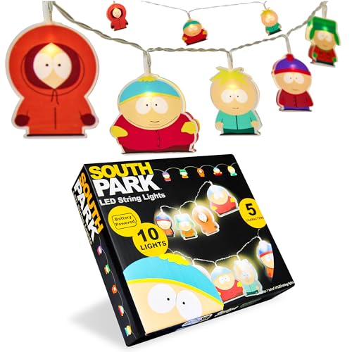 South Park LED Lichterkette Innen 10-teilig, Batteriebetrieben, 1.65m Lichterketten fürs Fenster Indoor Schlafzimmer Party von South Park