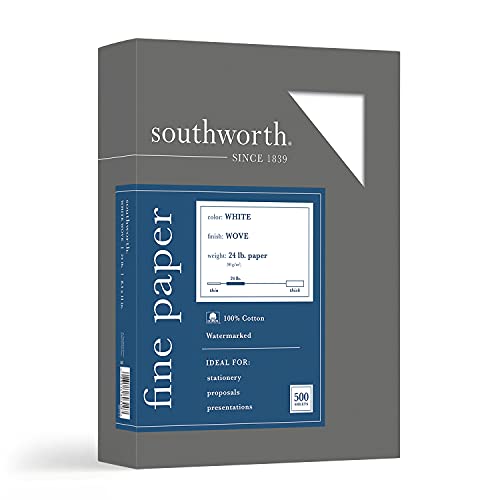 Southworth Business-Papier, 100% Baumwolle, 10,9 kg, Weiß, 500 Blatt (14C), weiß, Letter - 8-1/2" X 11" von Southworth