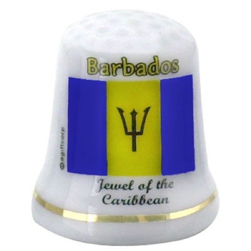 Barbados Caribbean Flag Pearl Souvenir Collectible Thimble agc by Souvenir Destiny von Souvenir Destiny