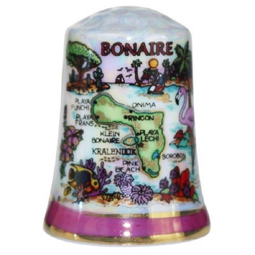 Bonaire Caribbean Map Pearl Souvenir Collectible Thimble agc by Souvenir Destiny von Souvenir Destiny