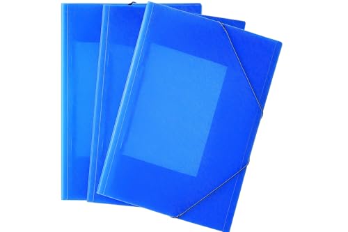Souvik Dokumententasche A4 Aktenordner für Büro und Schule 3er-Pack Wasserdicht Translucent Mit Gummizug Für Schnellhefter und Dokumentenaufbewahrung von Souvik