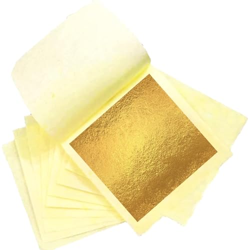 SovZovy Blattgold Essbar 24 Karat (10 Blatt) – Echtes Blattgold zum Backen, Dekorieren von Torten, Kuchen, Pralinen – Lebensmittelechte Goldfolie für Lebensmittel & Kunst von SovZovy