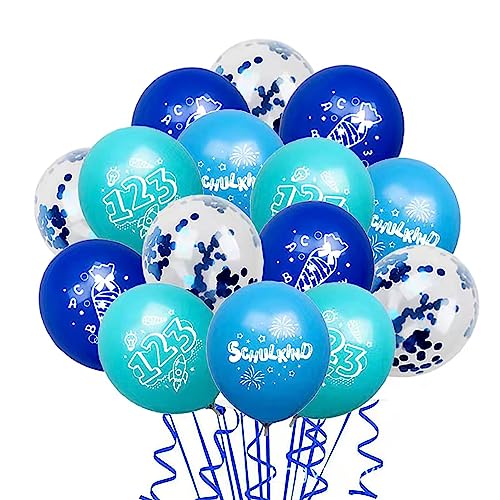 16 Stück Schulkind Luftballon Einschulung Deko Junge Schulanfang Schuleinführung Deko Schulkind deko Ballons für Schulkind 2023 Einschulung Party von Sovanna