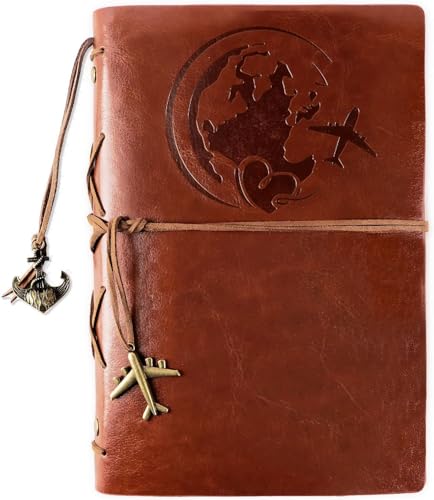 A5 Kunstleder Notizbuch, Vintage Journal Reisenotizbuch, Aachfüllbar, Ringbuch, Leerseite, Reisetagebuch zum Ausfüllen, Geschenk für Reisende A5 Kunstleder Notizbuch, Vintage Journal Reisenotizbuch, Aachfüllbar, Ringbuch, Leerseite, Reisetagebuch zum Ausfüllen, Geschenk für Reisende von Sovanna