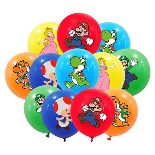 18 Stück Mario Luftballons Mario Geburtstagsdeko Kinder Mario Luftballons für Kindergeburtstag Party Dekoration von Sovanna