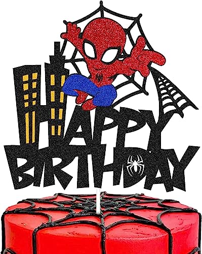 Spiderman Tortendeko, Spiderman Kindergeburtstag Deko, Superhelden Cake Toppers Spiderman Kuchen Deko für Junge Mädchen Baby Geburtstag von Sovanna