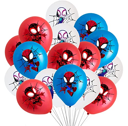 18 Stück Spidey and His Amazing Friends Luftballons Spidey Geburtstags Party Dekorationen, Latex Ballons für Kinder Junge Kinder Geburtstag Deko von Sovanna