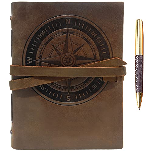 Sovereign-Gear Leder Notizbuch A5 Tagebuch Journal Geprägt Kompass Handgefertigte Reisetagebuch, Vintage Notebook Für Männer Frauen Antik Rustikal Echtes Leder 21X15Cm Geschenk Sketchbook Reisende Sovereign-Gear Leder Notizbuch A5 Tagebuch Journal Geprägt Kompass Handgefertigte Reisetagebuch, Vintage Notebook Für Männer Frauen Antik Rustikal Echtes Leder 21X15Cm Geschenk Sketchbook Reisende von Sovereign-Gear