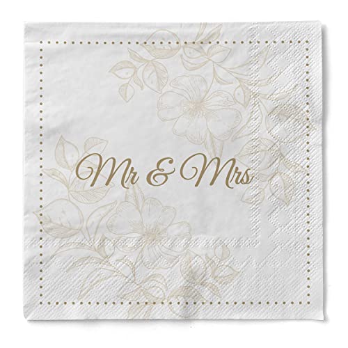 Sovie HORECA Serviette Mr & Mrs (Blume) | Tissue | 33 x 33 cm | 100 Stück von Sovie HORECA