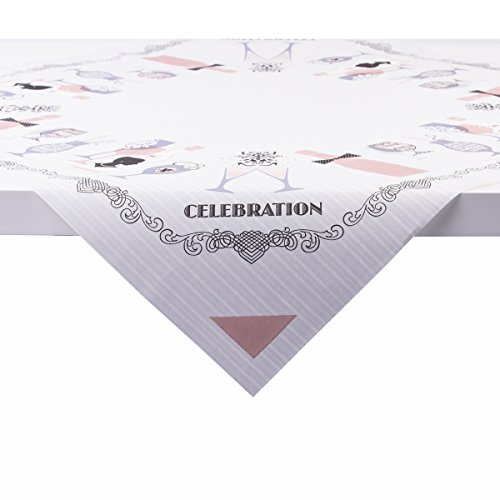 Sovie HORECA Tischdecke Celebration | Linclass® Airlaid 80x80 cm | Einmal-Mitteldecken stoffähnlich Hochzeit Geburtstag | 20 Stück | (Grau-Altrosa) von Sovie HORECA