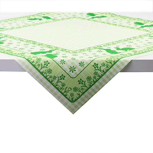 Sovie HORECA Tischdecke Joni Rabbits | Linclass® Airlaid 80x80 cm | edle Tischdeko Ostern Hase Frühling | 20 Stück | (Grün) von Sovie HORECA