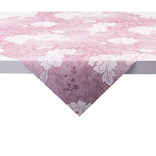 Sovie HORECA Tischdecke aus Linclass® Airlaid, 80 x 80 cm, Einmal-Mitteldecke, saugstark edel ideal für Hochzeit & Party, filigranes Blütendesign mit Vogelmotiv, 20 Stück - Maylin in Rosé von Sovie HORECA