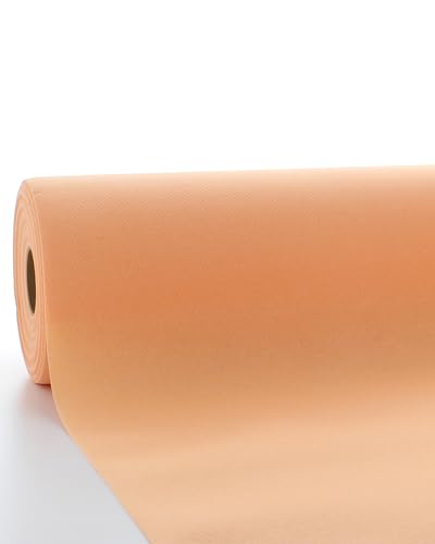 Sovie HORECA Linclass Airlaid Tischdeckenrolle Aprikot - Tischdecke 118cm x 25m - Einfarbige Papiertischdecke Rolle - Ideal für Party & Hochzeit von Sovie HORECA