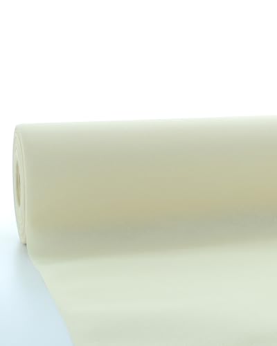 Sovie HORECA Linclass Airlaid Tischdeckenrolle Creme - Tischdecke 120cm x 25m - Einfarbige Papiertischdecke Rolle - Ideal für Party & Hochzeit von Sovie HORECA