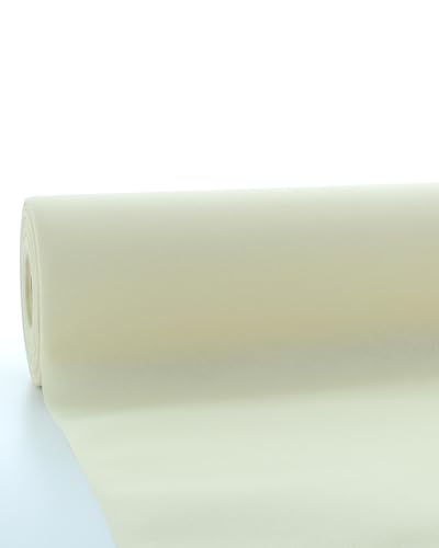 Sovie HORECA Linclass Airlaid Tischdeckenrolle Creme - Tischdecke 118cm x 25m - Einfarbige Papiertischdecke Rolle - Ideal für Party & Hochzeit von Sovie HORECA