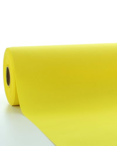Sovie HORECA Linclass Airlaid Tischdeckenrolle Gelb - Tischdecke 120cm x 25m - Einfarbige Papiertischdecke Rolle - Ideal für Party & Hochzeit von Sovie HORECA