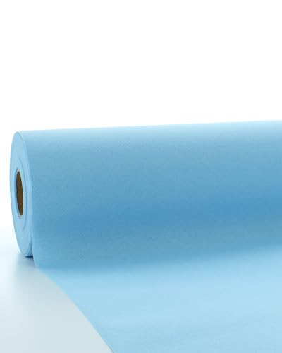 Sovie HORECA Linclass Airlaid Tischdeckenrolle Hellblau - Tischdecke 118cm x 25m - Einfarbige Papiertischdecke Rolle - Ideal für Party & Hochzeit von Sovie HORECA
