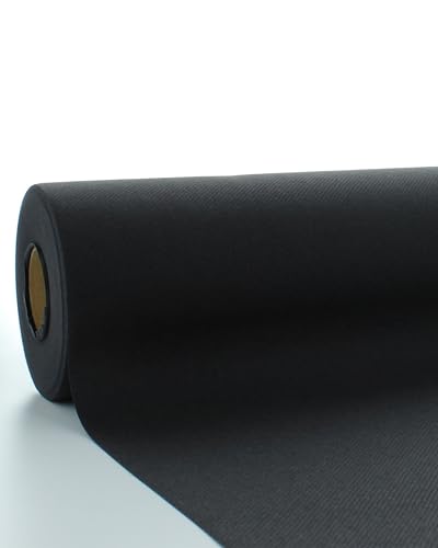 Sovie HORECA Linclass Airlaid Tischdeckenrolle Schwarz - Tischdecke 118cm x 25m - Einfarbige Papiertischdecke Rolle - Ideal für Party & Hochzeit von Sovie HORECA