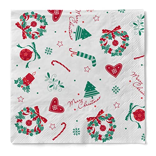Sovie HOME Serviette Dream aus 3-lagigem Tissue, Weihnachtsserviette mit Kerzen Tannenbaum festlich, ideal für Advents- & Weihnachtsfeiern, 33 x 33 cm, 20 Stück von Sovie Home