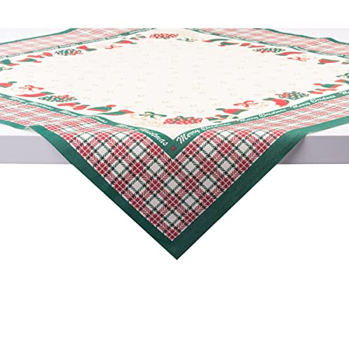 Sovie Home Tischdecke Amy in Grün-Champagner aus Linclass® Airlaid, Einweg Weihnachtstischdecke stoffähnlich, ideal für Advents- & Weihnachtsfeiern, 80x80 cm, 1 Stück von Sovie Home