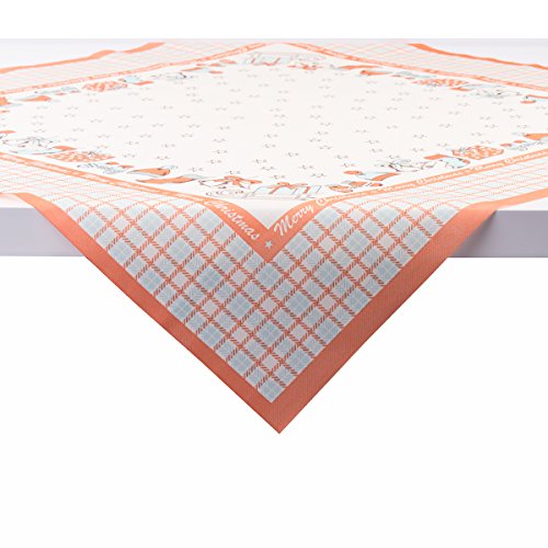 Sovie Home Linclass® Airlaid Tischdecke 80x80 cm Amy/Mitteldecke stoffähnlich/praktisches Einmal-Tischtuch/Weihnachten (Lachs-Champagner) von Sovie Home