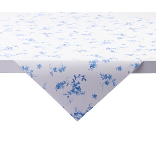 Sovie Home Tischdecke Bonnie, BLAU, Linclass® Airlaid, 80 x 80cm, 1 Stück, zartes Blütendesign in Blau auf weißem Hintergrund, Elegante Tischdekoration von Sovie Home