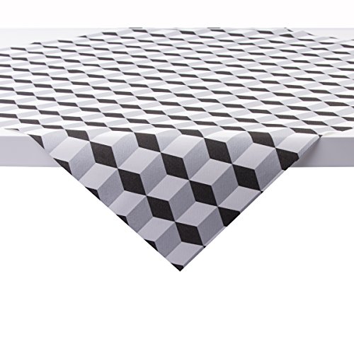 Sovie Home Linclass® Airlaid Tischdecke Chicago 80x80 cm | Mitteldecke stoffähnlich | praktisches Einmal-Tischtuch | edle Tischdeko (Silber-Schwarz) von Sovie Home