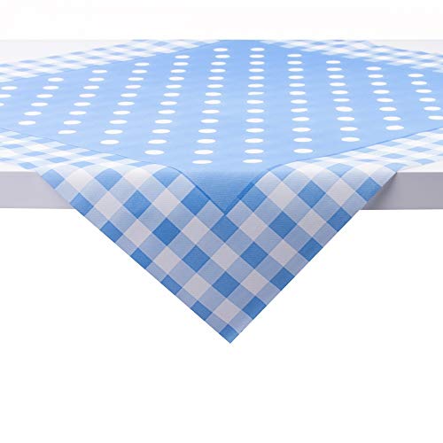 Sovie Home Tischdecke Anton | aus Linclass® Airlaid | 80 x 80 cm | Einweg Mitteldecke Tischtuch Punkte Karos | 1 Stück (Blau) von Sovie Home