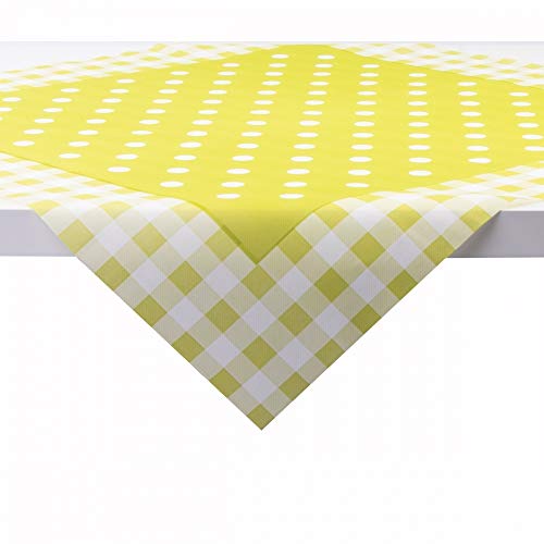 Sovie Home Tischdecke Anton | aus Linclass® Airlaid | 80 x 80 cm | Einweg Mitteldecke Tischtuch Punkte Karos | 1 Stück (Kiwi) von Sovie Home