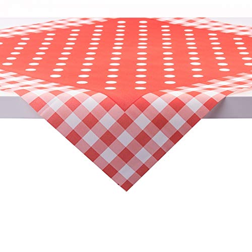 Sovie Home Tischdecke Anton | aus Linclass® Airlaid | 80 x 80 cm | Einweg Mitteldecke Tischtuch Punkte Karos | 1 Stück (Rot) von Sovie Home