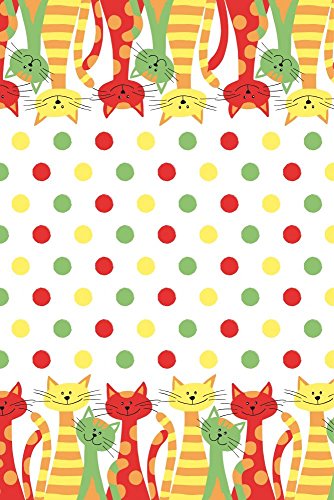 Sovie Home Tischdecke Cats | Linclass® Airlaid 120x180 cm | Einmal-Tischtuch Bunte Katzen-Tischdeko | Geburtstag Kinder Fest | 1 Stück von Sovie Home