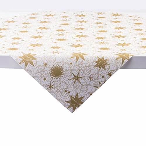 Sovie Home Tischdecke Christmas Dreams Gold | Linclass® Airlaid | Weihnachten Weihnachtssterne Einmal-Mitteldecke | 80x80 cm von Sovie Home